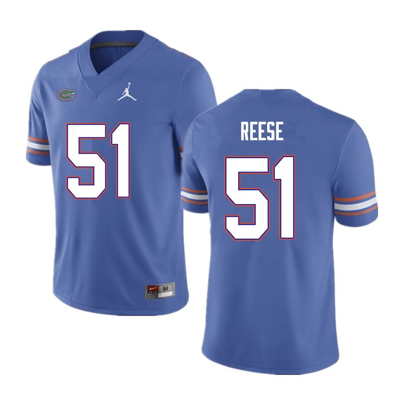 Men's NCAA Florida Gators Stewart Reese #51 Stitched Authentic Nike Blue College Football Jersey ESZ3065HA